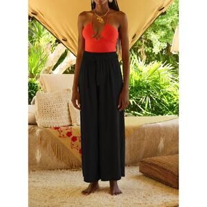 Carolina K Black Levi Pants Medium NWT Wide Leg Resort Boho Luxury Palazzo